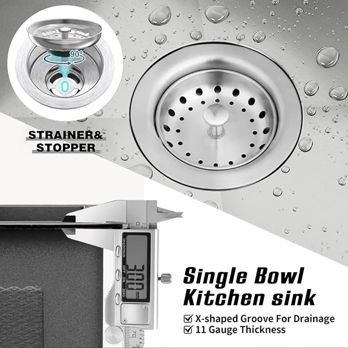 10x18In Stainless Steel Kitchen And Bar Sink, Undermount, Single Bowl | Small Kitchen And Bar Sink Set, Include SS Grid,Silicone Mat And Drain Assembly, Ideal Choice For Small Space