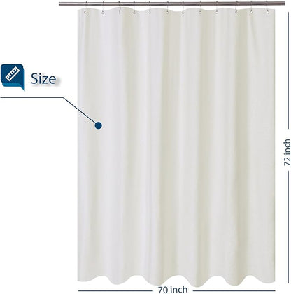 Barossa Design Soft Microfiber Fabric Shower Liner or Curtain, Hotel Quality, Machine Washable, Water Repellent, Cream, 70 x 72 inches