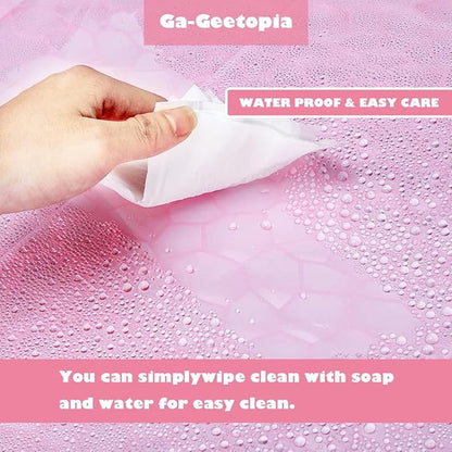 Ga-Geetopia EVA 3D Pink/Magenta Water Cube Plastic Shower Curtain Liner - Premium Light Weight 72" x 72" Bathroom Shower Showroom Curtain Liner with Rustproof Metal Gromments and Weighted Magnet