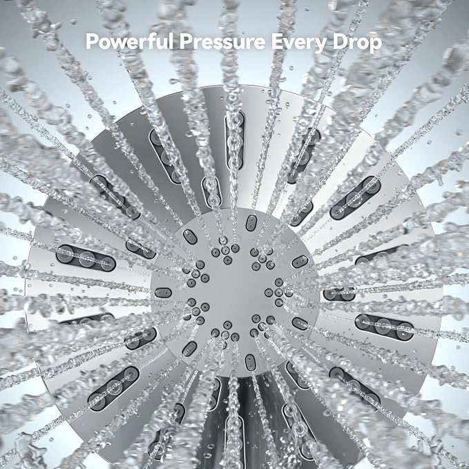 INAVAMZ High Pressure Rain Shower Head Combo with Magnetic Handheld Silver | Dual Shower System with Rainfall Showerhead and 8-Spray Handheld, Magnetic Dock, Adjustable Angle, Power Jet for Cleaning