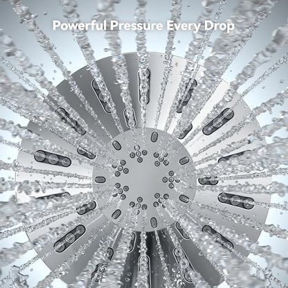 INAVAMZ High Pressure Rain Shower Head Combo with Magnetic Handheld Silver | Dual Shower System with Rainfall Showerhead and 8-Spray Handheld, Magnetic Dock, Adjustable Angle, Power Jet for Cleaning