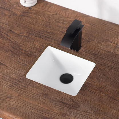 12 Inch Small Undermount Bathroom Sink White Ceramic Rectangular Under Counter Bathroom Sink for Cabinet Porcelain Vanity Sinks,Overflow Type (12"x10.6")