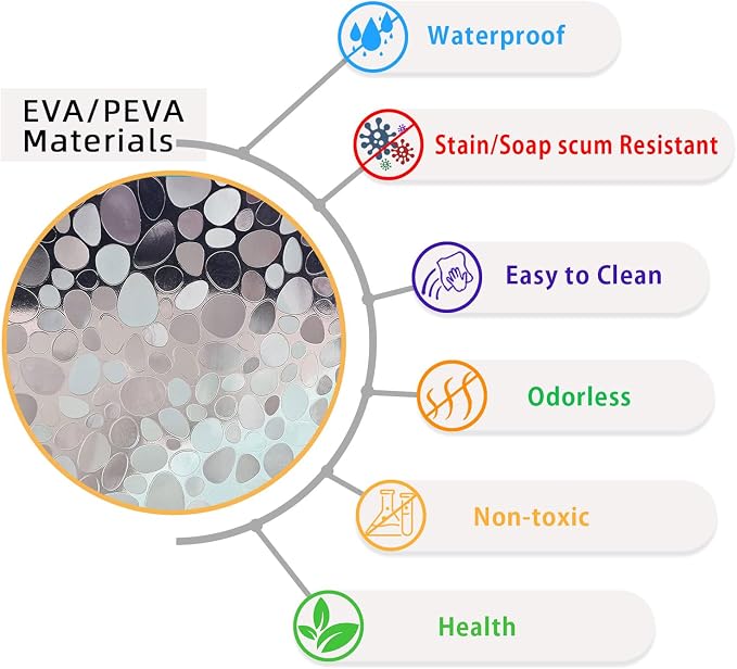 36x72 Shower Curtain Liner, EVA Vinyl Small Narrow Shower Curtain Liner with 2 Weighted Magnets and rustproof Metal Grommets for Bathroom,Non-Toxic Waterproof No Smell Shower Liner