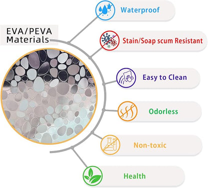 36x72 Shower Curtain Liner, EVA Vinyl Small Narrow Shower Curtain Liner with 2 Weighted Magnets and rustproof Metal Grommets for Bathroom,Non-Toxic Waterproof No Smell Shower Liner