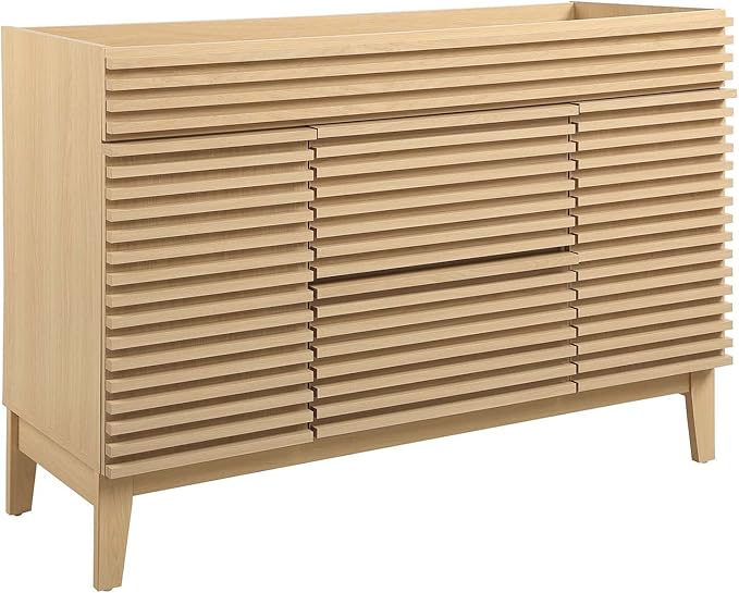 Modway Render 48" Single Sink Compatible (Not Included) Bathroom Vanity Cabinet in Oak