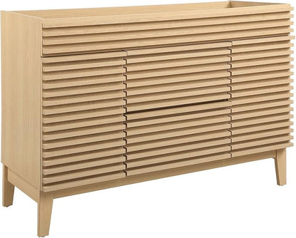 Modway Render 48" Single Sink Compatible (Not Included) Bathroom Vanity Cabinet in Oak