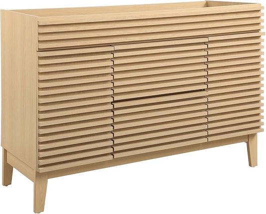 Modway Render 48" Single Sink Compatible (Not Included) Bathroom Vanity Cabinet in Oak