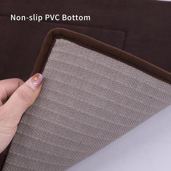 Soft Hallway Runner Rug,Washable Floor Rugs, Non Slip Memory Foam Rug,Super Water Absorption, Suitable for Bathroom Mat, Entrance,Kitchen, Living Room Decor(2x5ft Brown)
