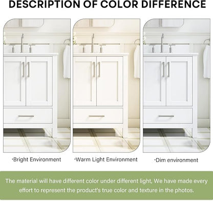 60-Inch Bathroom Vanity with Sink, 4 Soft-Close Doors and 6 Soft-Close Drawers, Bathroom Freestanding Vanity with Cultured Marble Countertop, White Vanity with Brushed Nickel Handles