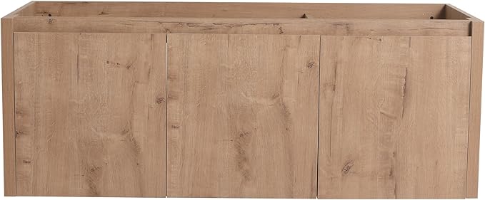 48" Floating Bathroom Vanity,48 Inch Bathroom Vanity Without Top Sink,Modern Floating Vanity Cabinet,Brown Wall Mounted Cabinet with Soft Closing Doors,Plywood(Sink Basin Not Included)