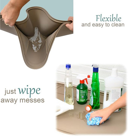 The Original Under Sink Mat - Silicone Waterproof mat, Trimmable, Easy to Clean, Kitchen cabinet liner, Under sink protector mats, Drip Tray with Lip - 34" x 22" or smaller