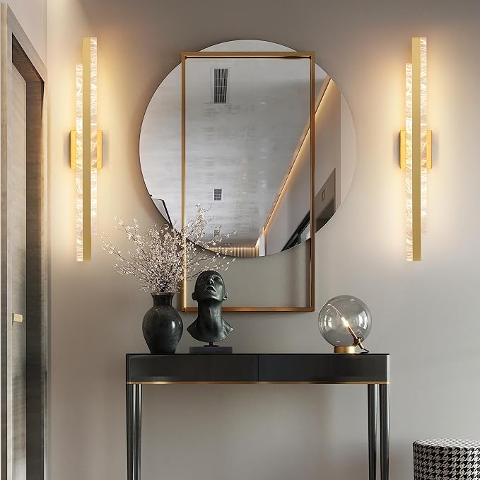 Modern Bathroom Vanity Light: Brushed Gold 32 inch 28W Dimmable LED Bath Bar Light Fixtures Over Mirror - Wall Sconce Picture Lights for Paintings Cabinets Bedroom 3000k