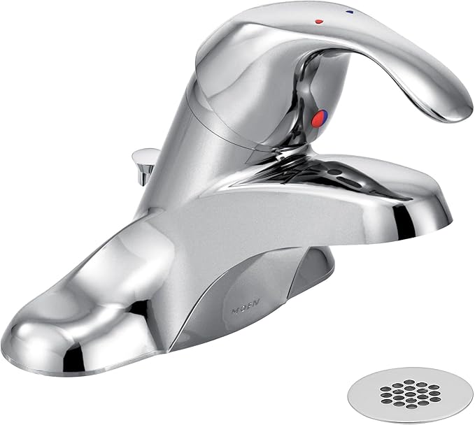 Moen 8434 Commercial M-Bition 4-Inch Centerset Bathroom Faucet with Grid Strainer 1.5 gpm, Chrome
