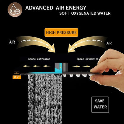8 In Rain Shower Head High Pressure Rainfall Shower Head Bronze | Square Rain Bathroom Showerhead, High Flow, Large Stainless Steel, Ceiling Mounted, Wall Mounted, Waterfall Full Body