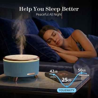 500ml Essential Oil Diffuser, Ultrasonic Aromatherapy Humidifier | with Remote Control, 7-Color LED Light, Timer & Auto Shut-Off, Cool Mist Diffuser for Home, Bedroom, Office (Blue)