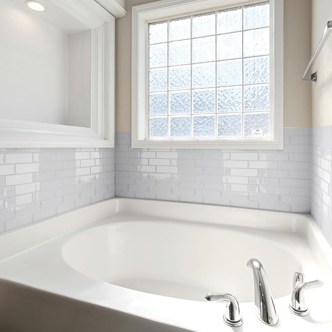 Art3d Subway Design Wall Tile, Peel and Stick Backsplash, 10-Pack, White | 12 x 12 Inch, Water Resistant, Durable, Easy to Installation, Coastal Style, for Modern Home Decor, Kitchen, Home Improvement
