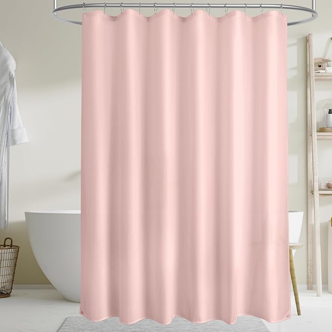 Titanker Waterproof Shower Curtain Liner Fabric, Blush Pink Shower Curtain Liner with Magnets, Cloth Shower Liner Soft, Lightweight, Machine Washable, 70 x 72 Inches