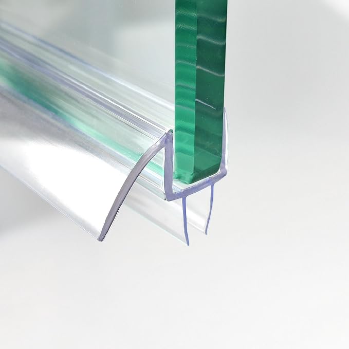 Shower Door Bottom Seal Strip 36 inch Frameless Shower Sweep for 3/8" (10mm) Thick Glass Ultra Clear Polycarbonate - Single Pack
