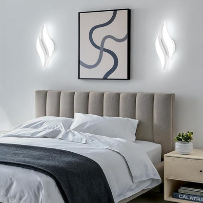 CANEOE Modern LED Wall Sconce 6000K White Indoor Wall Light Fixtures Acrylic Wall Sconce Lighting for Living Room Bedroom Bedside Bathroom Hallway Stairway Wall Lamp (White, 1 Pack,6000K)