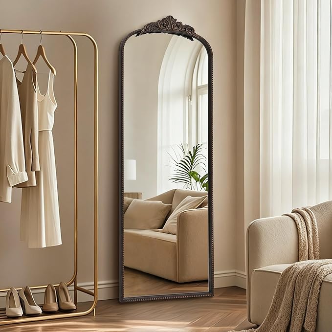 Micasso Bronze Full Length Mirror: 21''x56'' Baroque Vintage Floor Mirror | Traditional Ornate Antique Long Body Mirror for Wall/Dressing Room/Cloakroom/Bedroom/Entryway/Hallway/Fireplace/Living Room