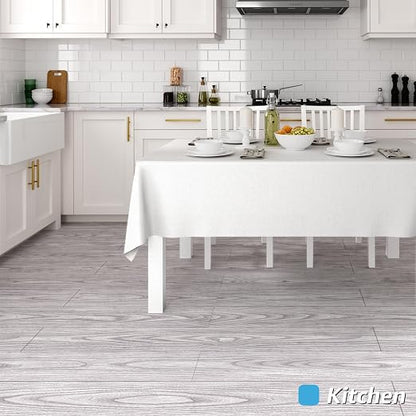 Art3d 60 Sq.ft Peel and Stick Floor Tiles, 40Pcs Luxury Vinyl Plank Flooring Wood Look, Adhesive and Waterproof Tile Sticker for Bedroom, Living Room, Kitchen, Light Gray