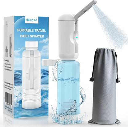 HEYAXA Portable Bidet with High Pressure, Rechargeable Travel Bidet | IPX7 Waterproof, Rechargeable High Pressure Travel Bidet Sprayer for Women, Men, Baby and Hemorrhoid Relief