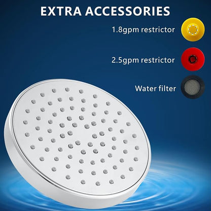 High Pressure Shower Head - 4.7“ Powerful Bathroom Pressure Boosting Rain Showerhead - Perfect Universal Replacement for Rainfall Shower Heads (10 Pack, Chrome)