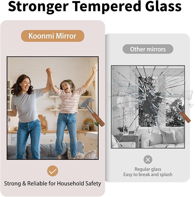 Koonmi Black Bathroom Mirror for Over Sink,Metal Framed 36"x71" Wall Mirror