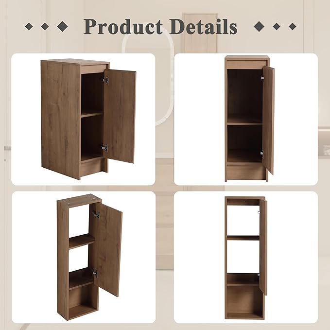36" Bathroom Vanity Set, 36 Inch Modern Freestanding Vanity with 3 Drawers and Wall-Mounted Side Cabinet, Single Resin Sink Floor Stand Cabinet Set Imitative Oak