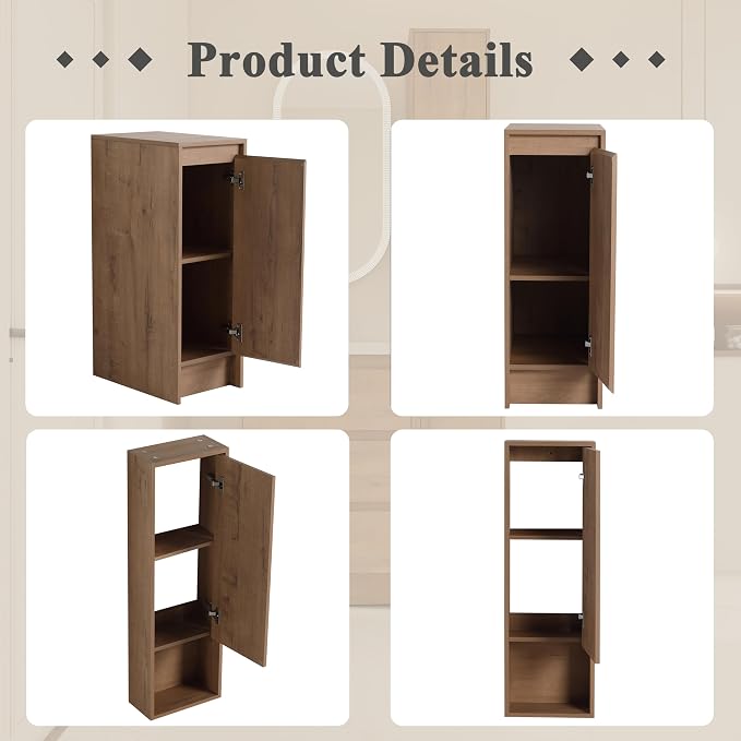 36" Bathroom Vanity Set, 36 Inch Modern Freestanding Vanity with 3 Drawers and Wall-Mounted Side Cabinet, Single Resin Sink Floor Stand Cabinet Set Imitative Oak