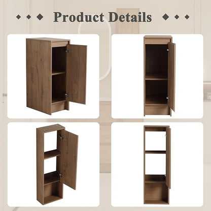 36" Bathroom Vanity Set, 36 Inch Modern Freestanding Vanity with 3 Drawers and Wall-Mounted Side Cabinet, Single Resin Sink Floor Stand Cabinet Set Imitative Oak