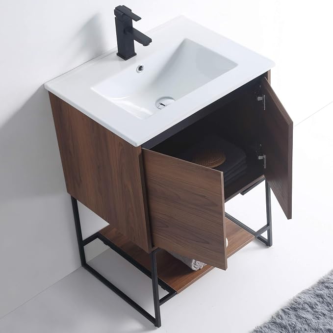 24" Inch Bathroom Vanity and Sink, Knob Free Design - Urbania Collection