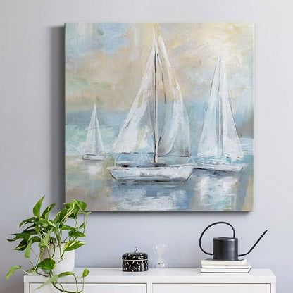Renditions Gallery Sail Away Wall Art, Premium Gallery Wrapped Canvas Decor, Ready to Hang, 32 in H x 32 in W, Made in America Print