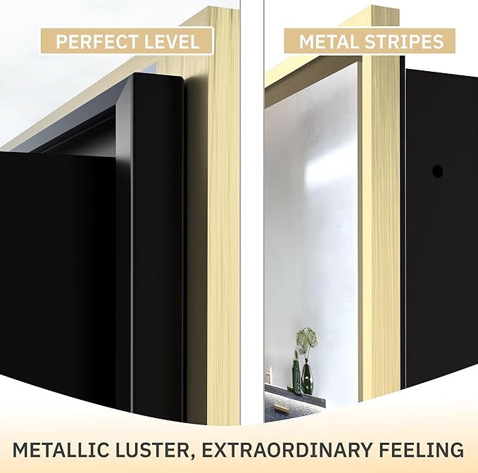 Medicine Cabinet with Mirror Recessed or Surface Mount Farmhouse Style Single Door Mirror Cabinet Square Bathroom Storage, Brushed Gold, 24x24 Inch