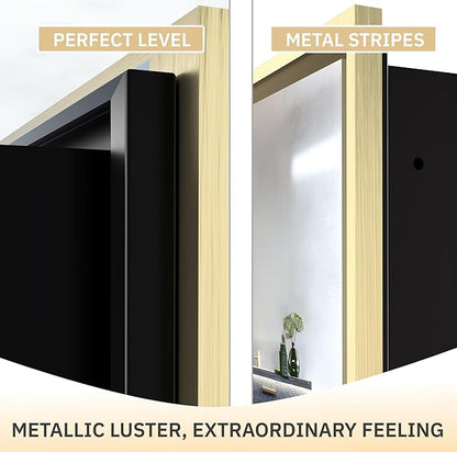 Medicine Cabinet with Mirror Recessed or Surface Mount Farmhouse Style Single Door Mirror Cabinet Square Bathroom Storage, Brushed Gold, 24x24 Inch