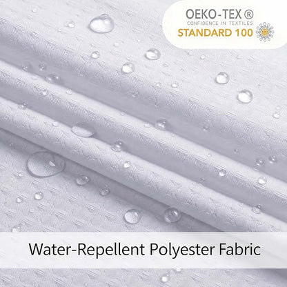 White Shower Curtain 72 Inch Length 1 Piece, Waffle Embossed Textured Soft Fabric Hotel Shower Curtain for Bathroom, Modern Polyester Water Repellent Machine Washable Bath Decor, 72Wx72L Inches