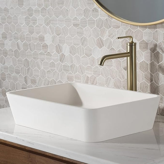 KRAUS Ramus Single Handle Vessel Sink Bathroom Faucet with Pop-Up Drain in Brushed Gold, KVF-1220BG-2PK