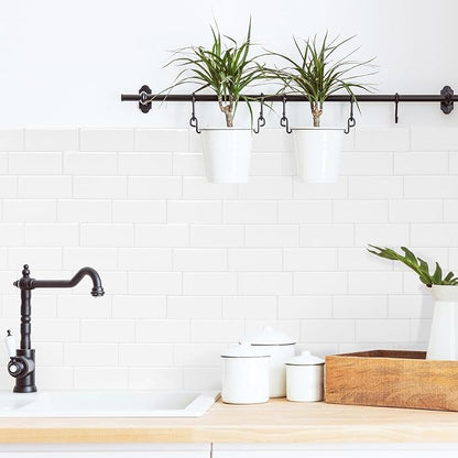 Smart Tiles Peel and Stick backsplash, Subway Soft White, 11.55"x8.38" | Pack of 5 (2.8 sq ft), Glossy, Heat/Moisture Resistant, Low VOC, Kitchen/Bathroom, Renter Friendly, Made in Canada