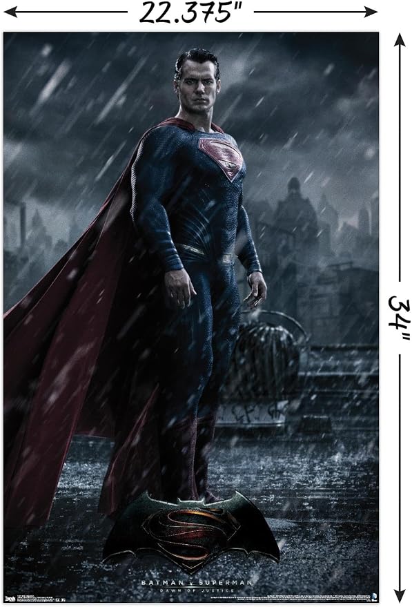 Trends International DC Comics Movie - Batman v Superman - Superman Wall Poster, 22.37" x 34.00", Premium Poster & Mount Bundle