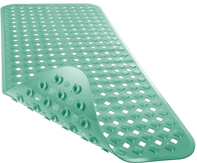 Yimobra Bathtub Mat Non Slip, 35"X16" Shower Mat with Strong Suction Cups&Drain Holes, Long Anti Slip Bath Tub Mat for Inside Shower, Machine Washable Fast Drying, Bathroom Essentials, MARRS Green