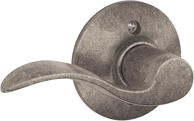 Schlage Accent Lever Non-Turning Lock in Distressed Nickel - Left Handed - F170 ACC 621 LH