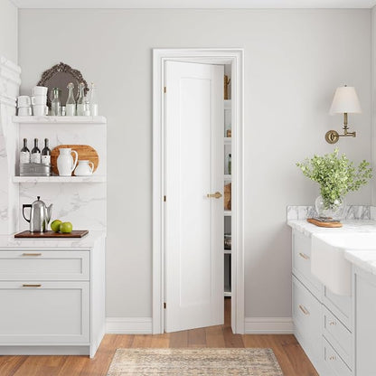 SMARTSTANDARD 20" x 80" Slab Door, Solid Core Interior Door, Pre-Assembled | 1-Panel without Hardware Kit, White Primed Shaker for Pantry, Bathroom, Laundry, Paintable Surface