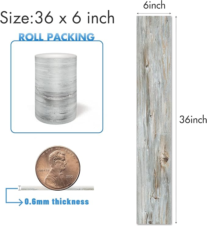 Lareko Peel and Stick Floor Tile, Waterproof Vinyl Plank Flooring | 72-Pack 108 Sq.Ft, Self-Adhesive Laminate Vinyl Tiles,Realistic Wood Grain for DIY Bathroom, Laundry Room & Rental Upgrades