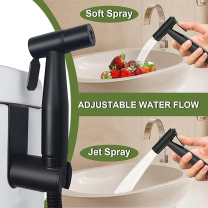 Handheld Bidet Sprayer, Toilet Cleaning, Baby Diaper, Hygienic Cleanup, Quick and Easy Installation, Multiple Uses, Stainless Steel, Brushed Finish