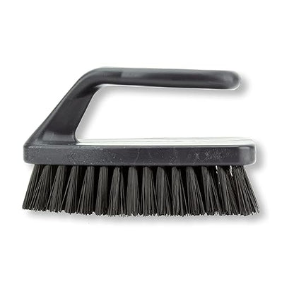 SPARTA Scrub Brush with Iron Shaped Handle and Stiff Bristles, Heavy Duty Scrubber Brush for Kitchen, Bathroom, Shower, Tile, Sink, Carpet and Bakepans, Polypropylene, 6 Inches, Black, (Pack of 6)