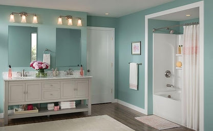 Moen Eva Brushed Nickel 3-Light Dual-Mount Bathroom Vanity Fixture, Bath Lighting with Frosted Glass, YB2863BN