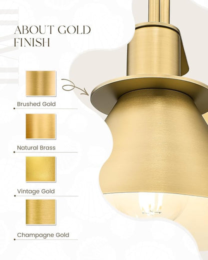 Wall Sconces for Bathroom Set of 2, HWH Wall Mount Lighting with Metal Shade, Indoor Gold Wall Lights for Living Room Mirror Kitchen, Gold Finish, 5HZG56BL-2 BG