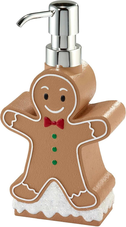 Avanti Linens - Lotion Pump/Soap Dispenser, Durable Hand-Painted Resin, Countertop Accessories, Holiday Home Decor (Ginger Man)