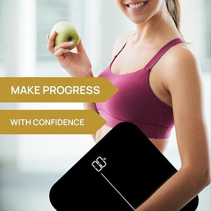 INEVIFIT Bathroom Scale, Highly Accurate Digital Bathroom Body Scale, Measures Weight up to 400 lbs. Includes Batteries