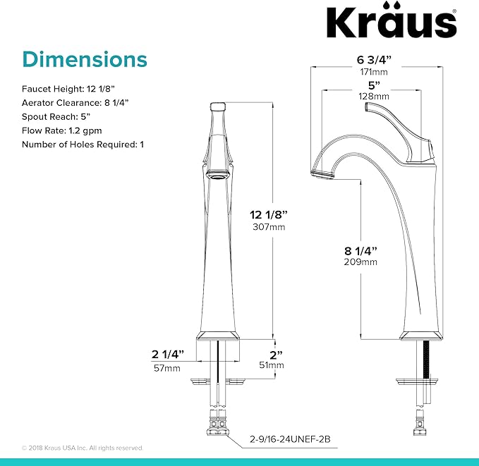 Kraus KVF-1200SFS Arlo Bathroom Faucet, Spot Free Stainless Steel